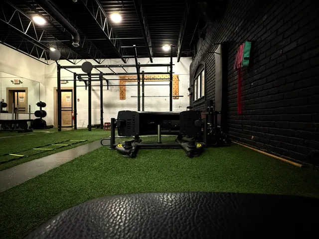 Wide view of the turf functional training zone